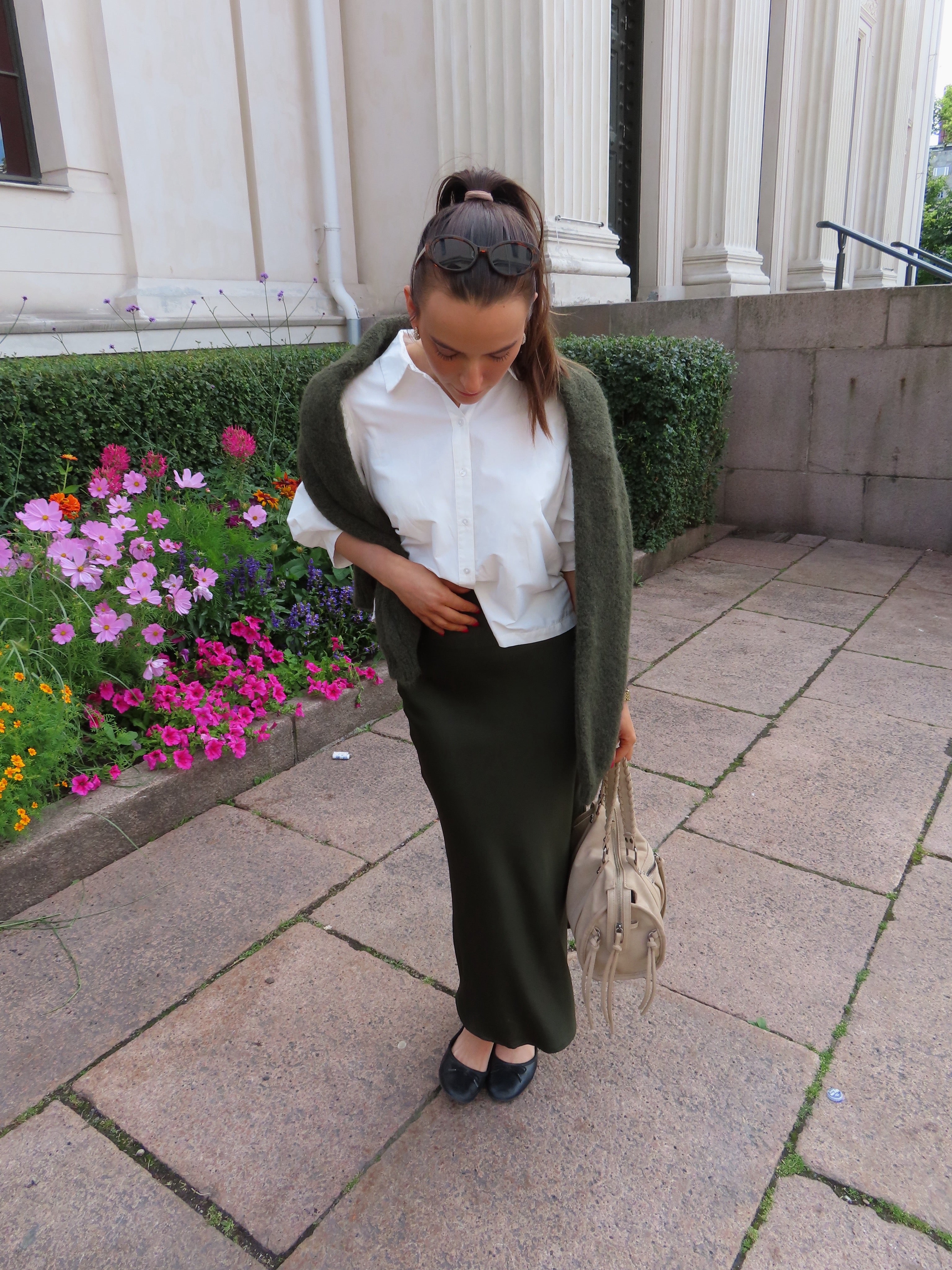 VIELLETTE Midi Skirt - Forest Night