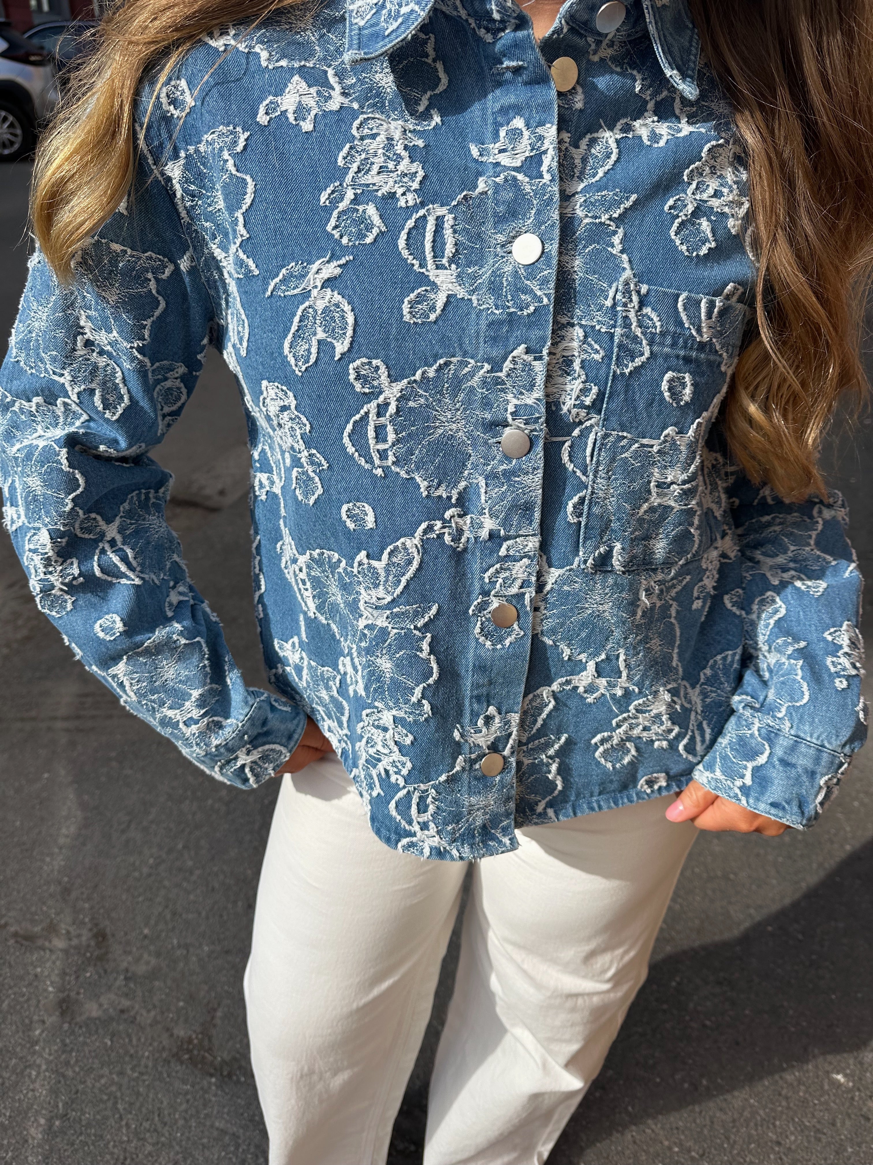 VIIANAIS Denim Jacket - Light Blue Denim