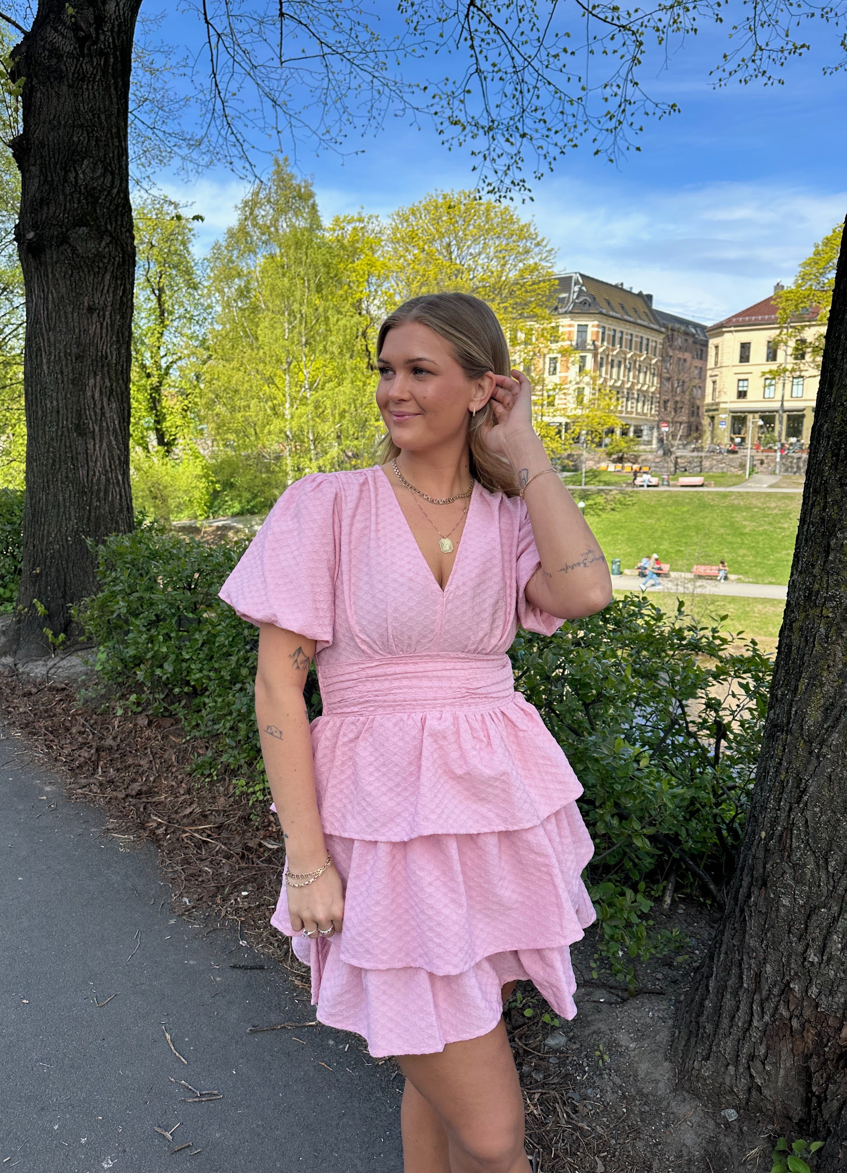 PCMONIKA Short Dress - Bleached Mauve