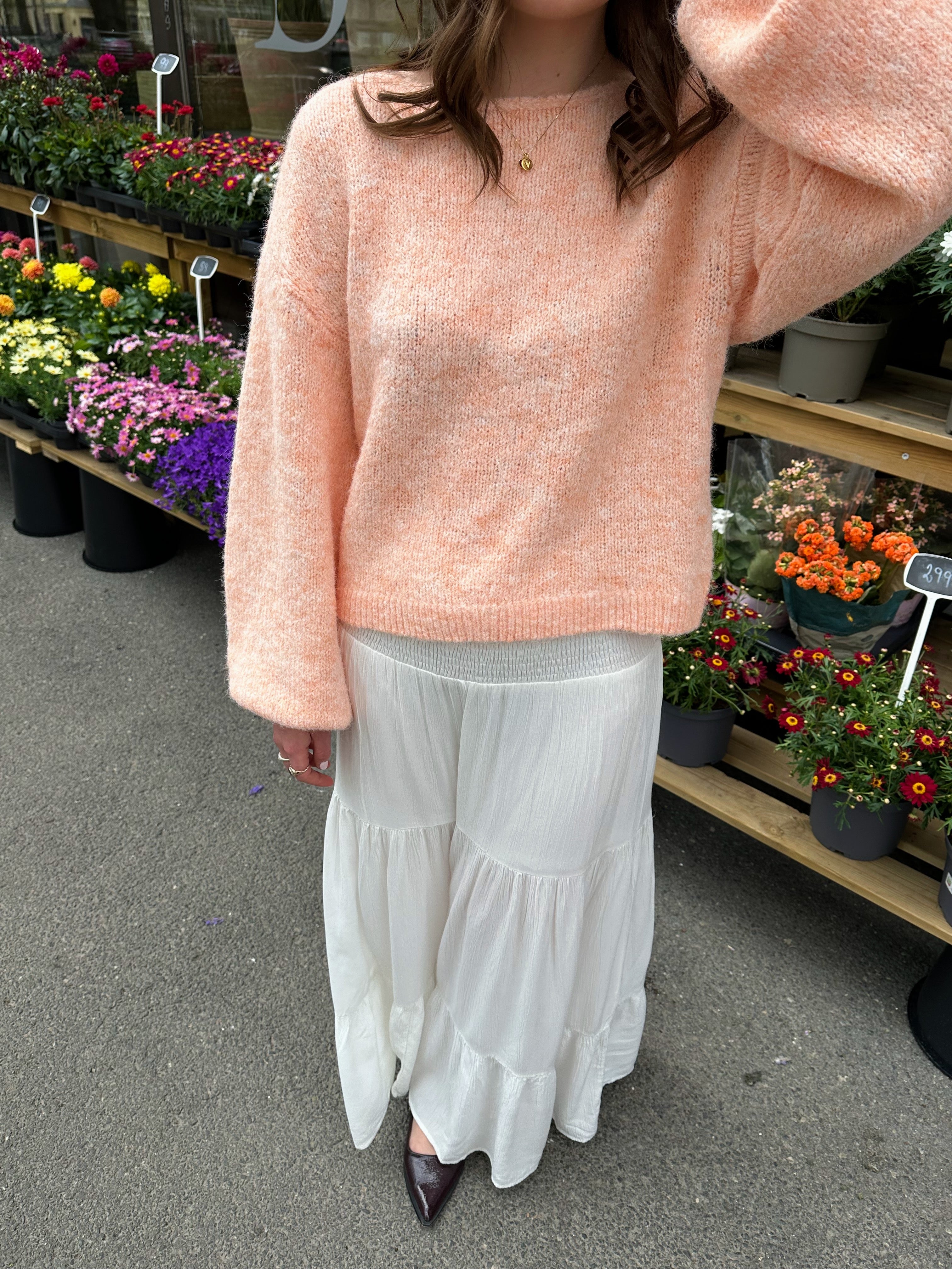 VINOVI Long Skirt - Cloud Dancer