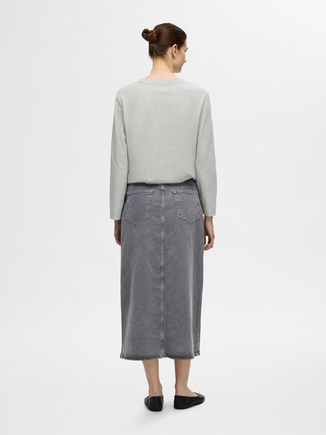 SLFKRISTA-GERDA Skirt - Light Grey Denim