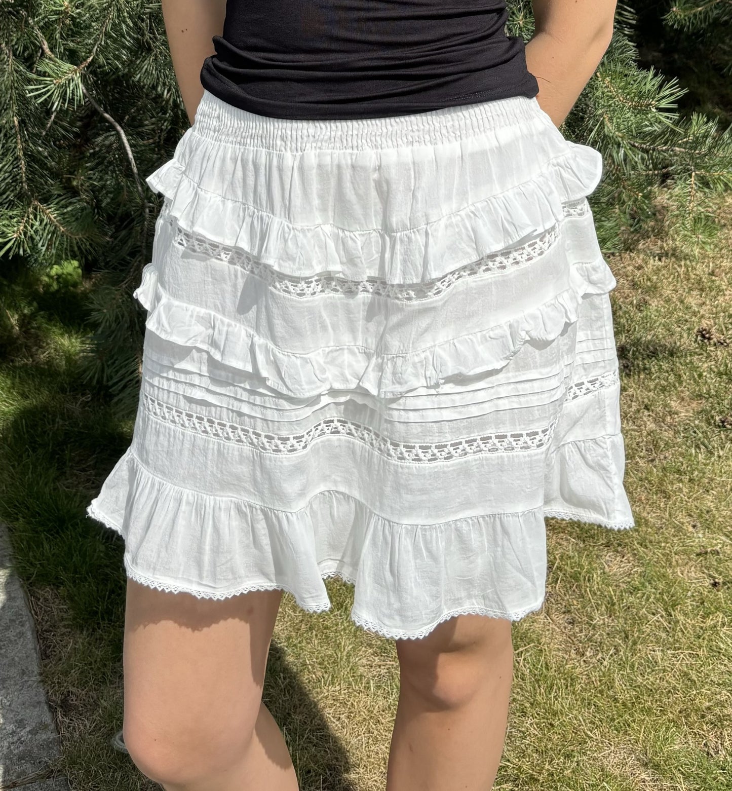 PCMAKENNA Mini Skirt - Cloud Dancer