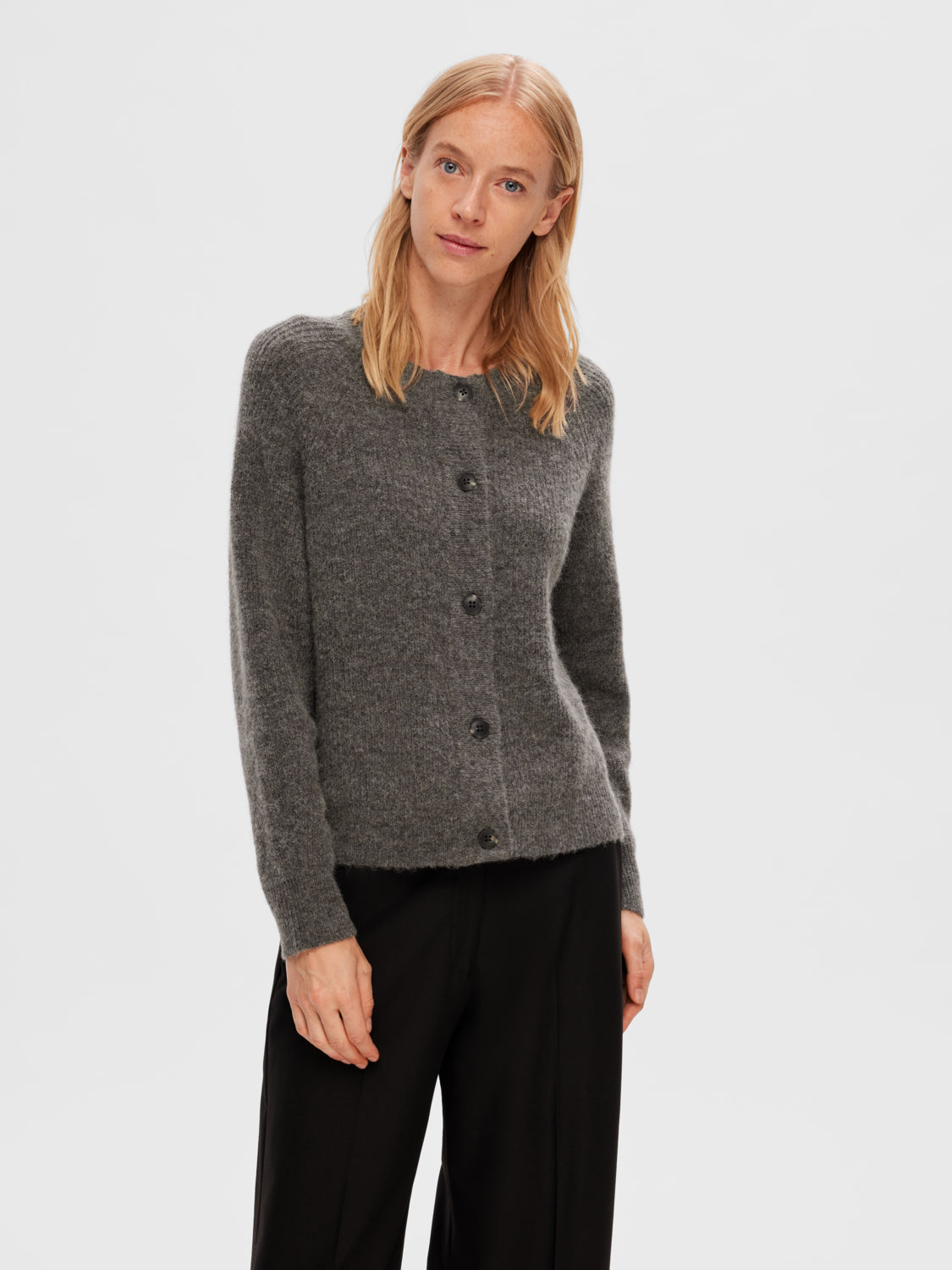 SLFLULU Cardigan - Medium Grey Melange