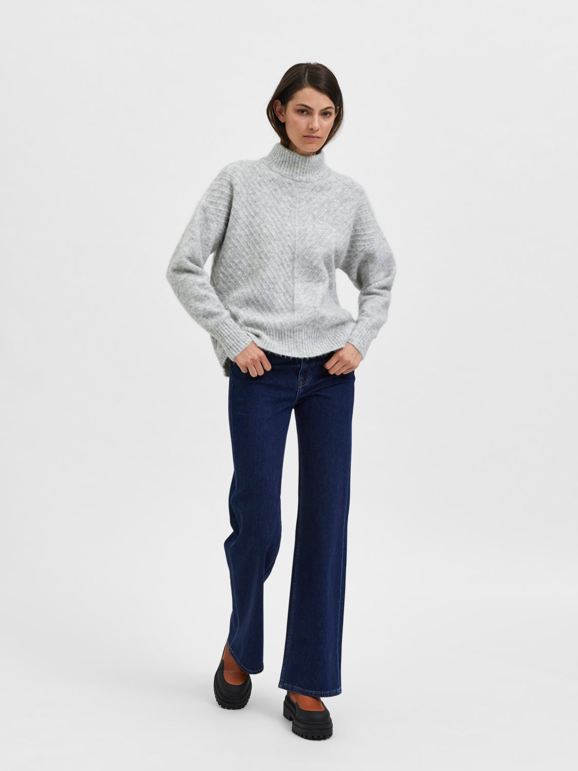 SLFSIF Pullover - Light Grey Melange