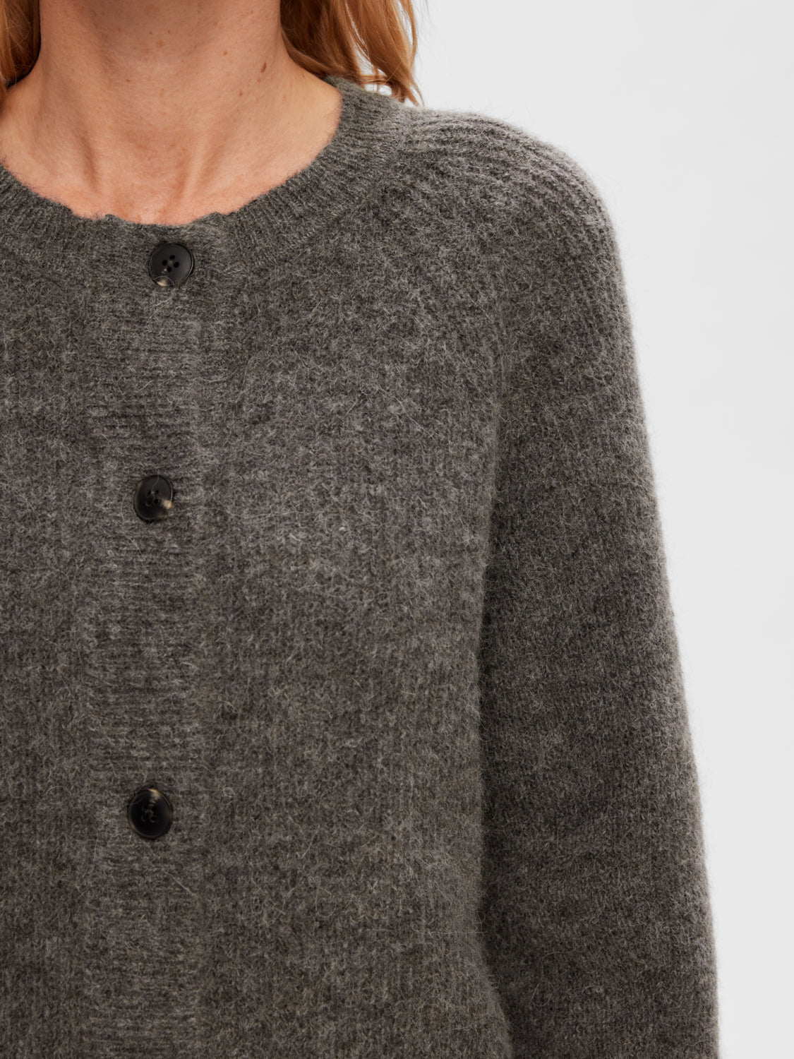 SLFLULU Cardigan - Medium Grey Melange