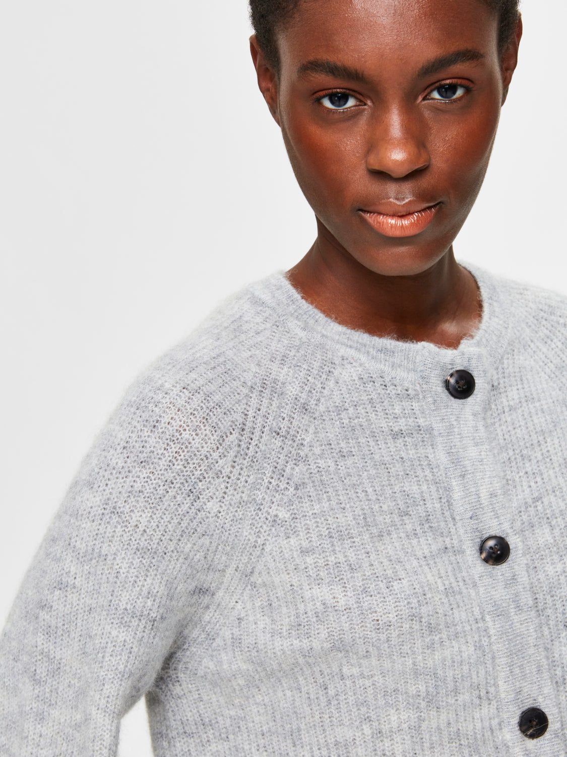 SLFLULU Cardigan - light grey melange