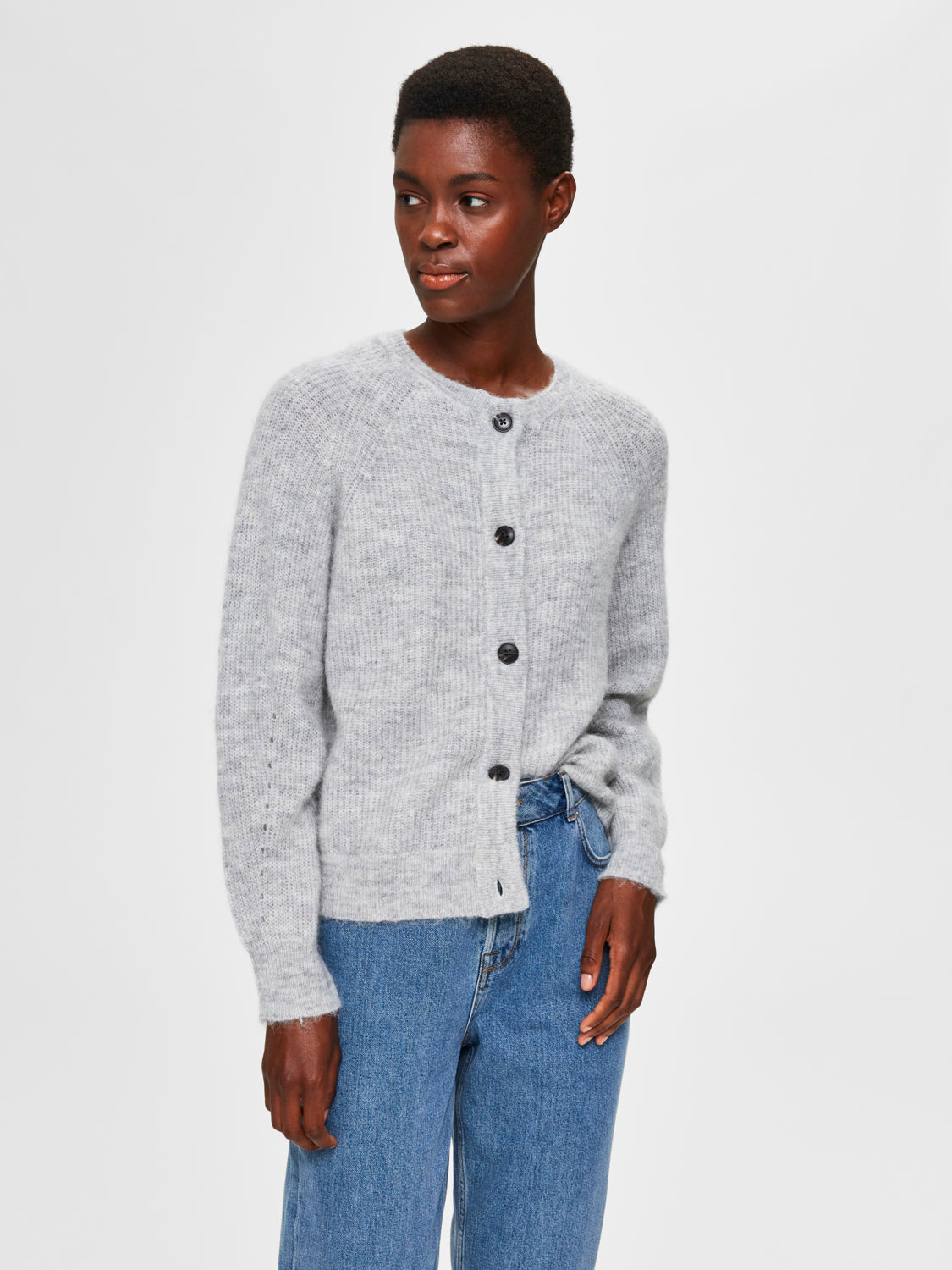 SLFLULU Cardigan - light grey melange