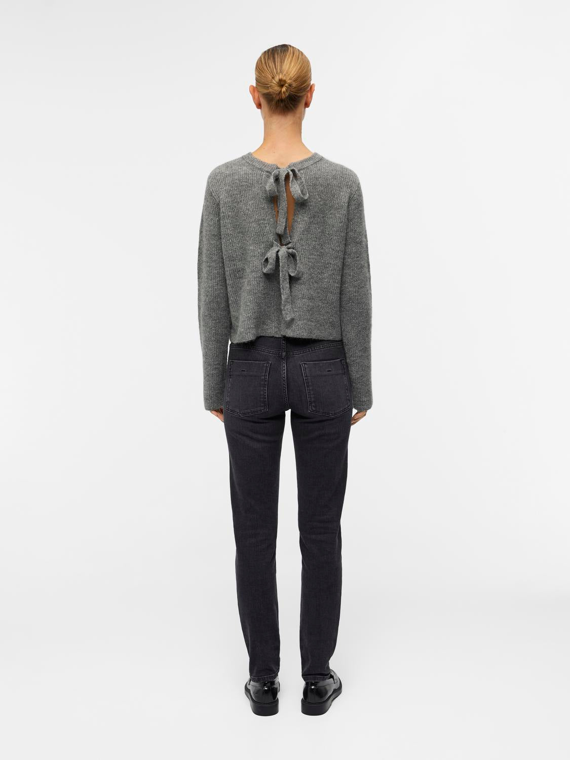 OBJPARVI Cardigan - Medium Grey Melange