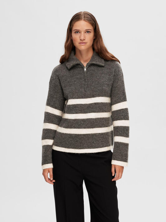 SLFMALINE Pullover - Medium Grey Melange
